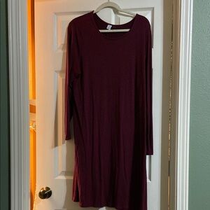 Old Navy Red Long Sleeve Crew Neck Sweater Dress